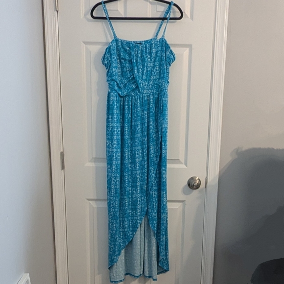 Lane Bryant Teal Patterned High Low Dress Size 18/20 - Picture 1 of 3